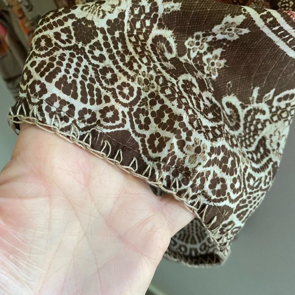 Johnny Was Flora Lace blouse 100% silk bohemian top new with tags size XL - Picture 9 of 9